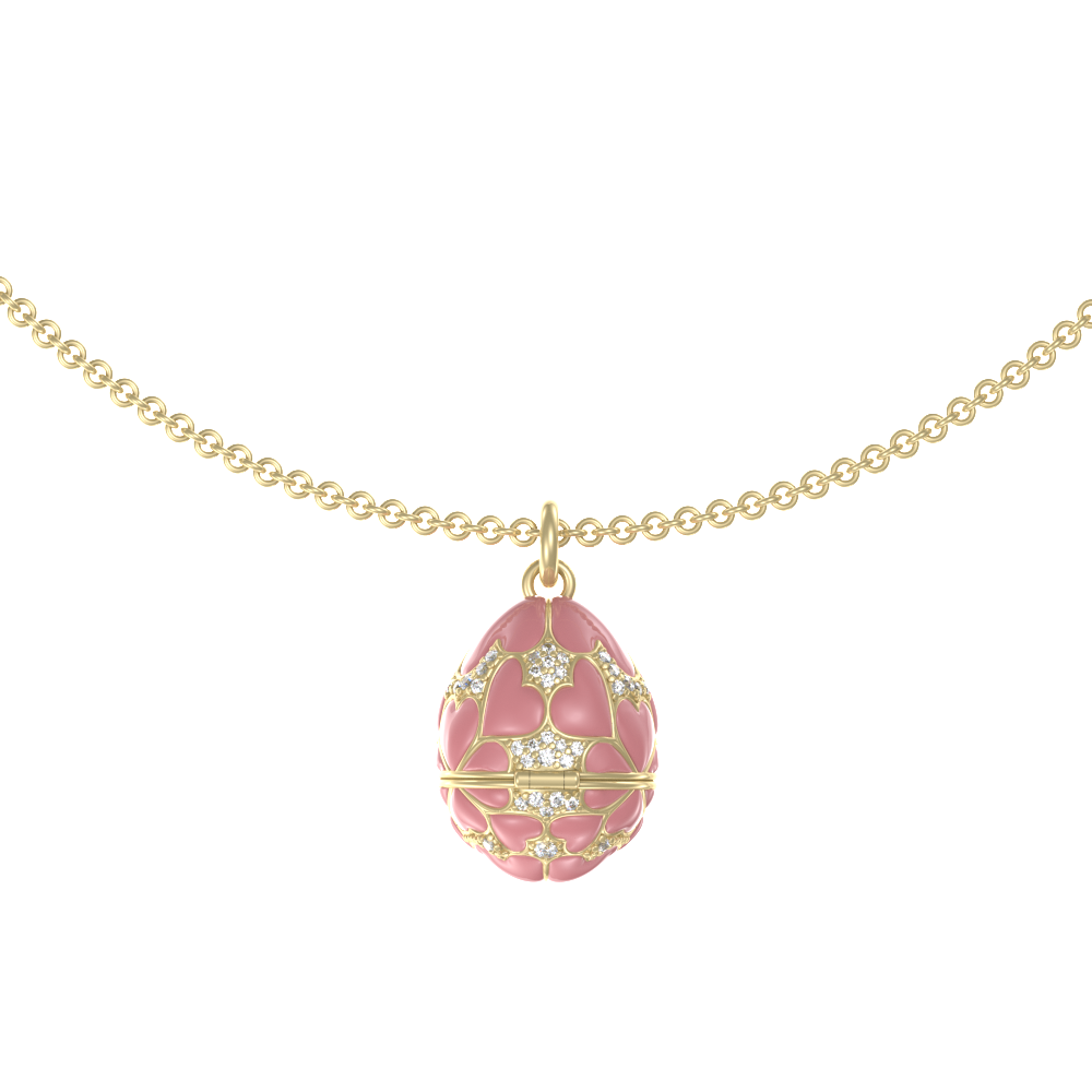 APES IN CAPSULE NECKLACE PINK DIAMOND PAVE