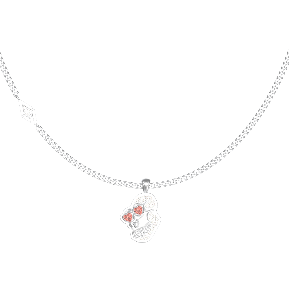 APES IN LOVE NECKLACE ICONIC PINK SAPPHIRE PAVE