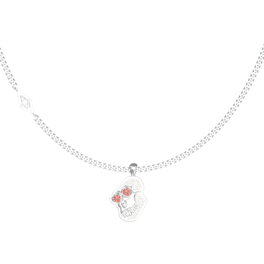 APES IN LOVE NECKLACE ICONIC PINK SAPPHIRE PAVE