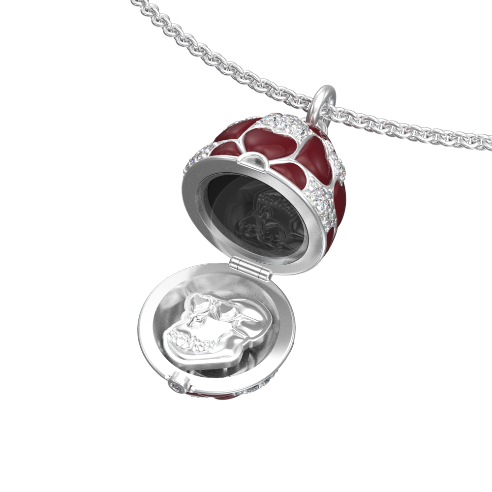 APES IN CAPSULE NECKLACE RED DIAMOND PAVE