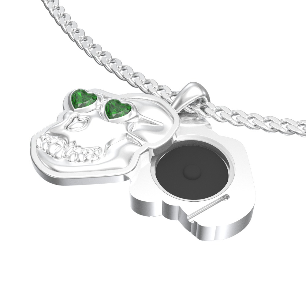 APES IN LOVE NECKLACE EMERALD