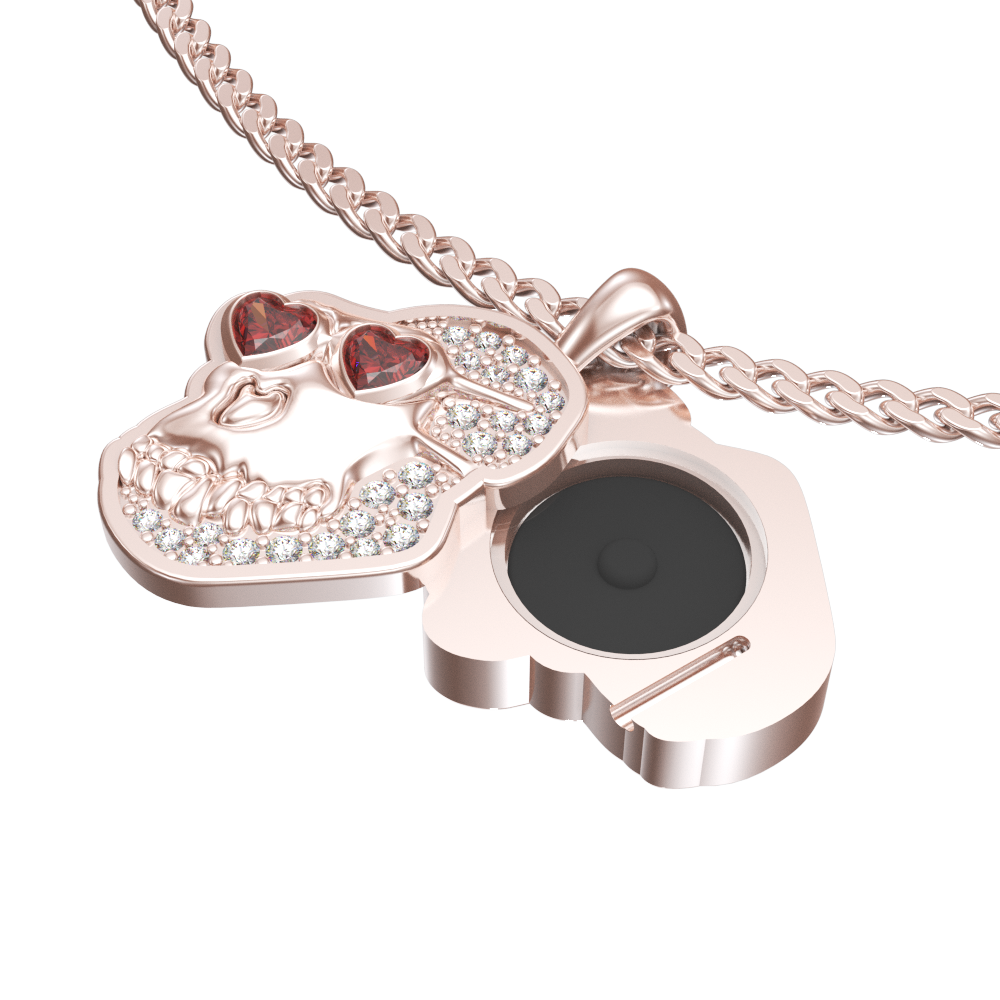APES IN LOVE NECKLACE ICONIC RUBY PAVE