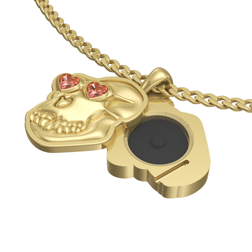 APES IN LOVE NECKLACE PINK SAPPHIRE