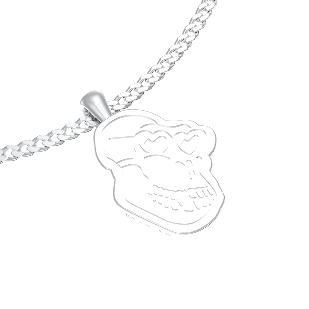 APES IN LOVE NECKLACE ICONIC PINK SAPPHIRE PAVE