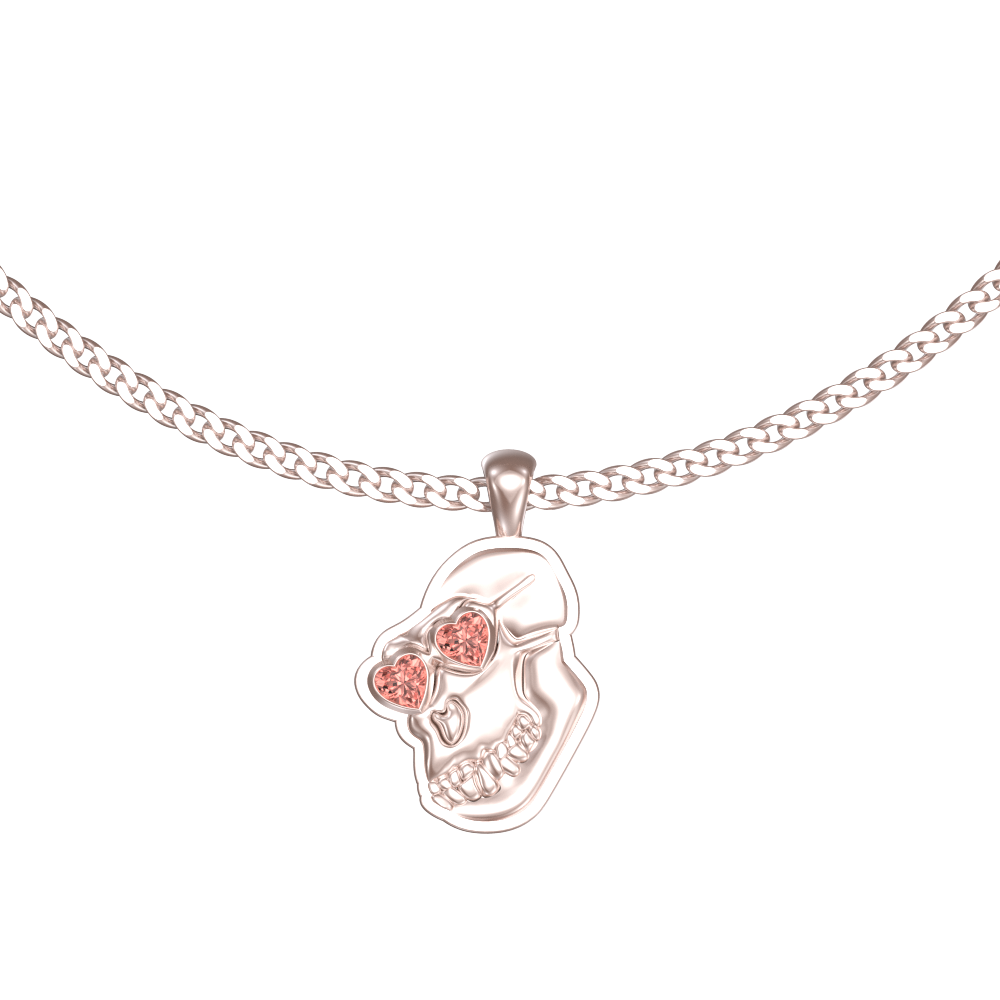 APES IN LOVE NECKLACE PINK SAPPHIRE