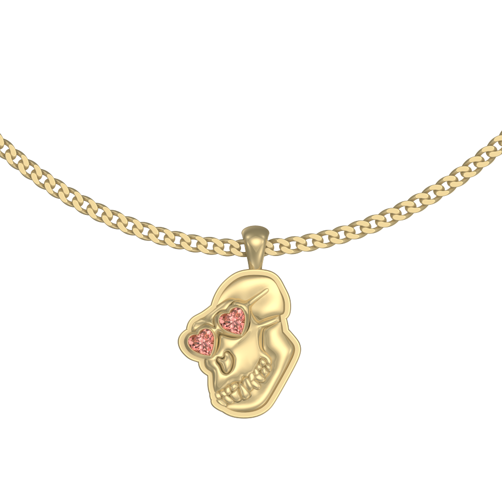APES IN LOVE NECKLACE PINK SAPPHIRE
