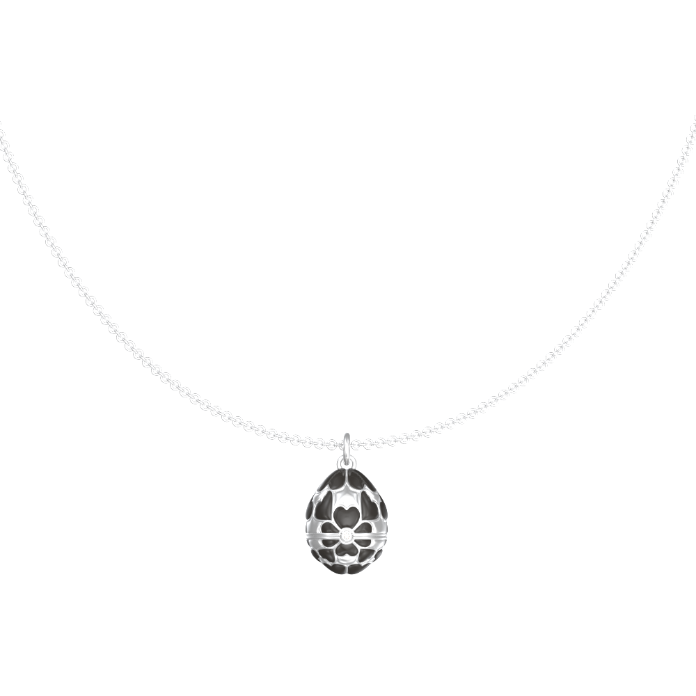 APES IN CAPSULE NECKLACE BLACK DIAMOND PAVE