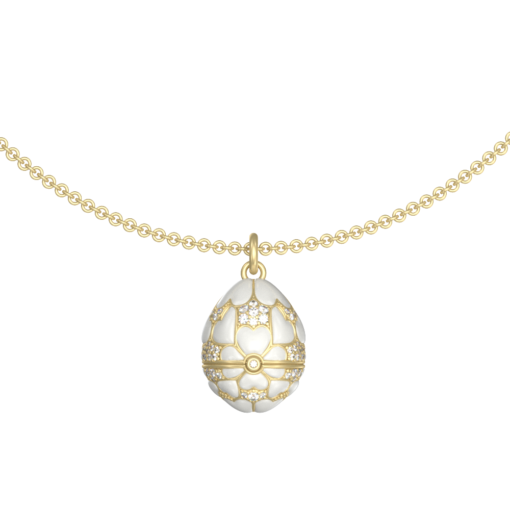 APES IN CAPSULE NECKLACE WHITE DIAMOND PAVE