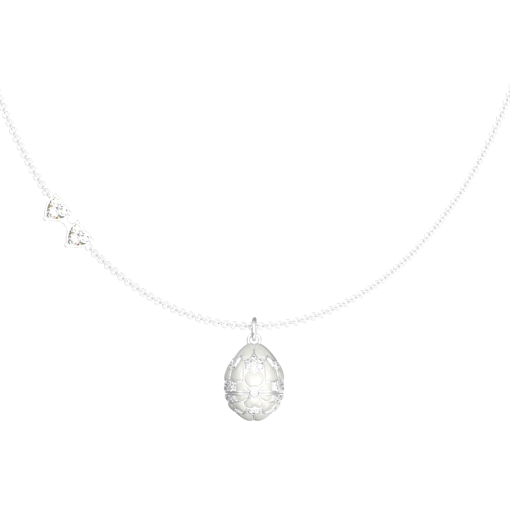 APES IN CAPSULE NECKLACE WHITE DIAMOND PAVE
