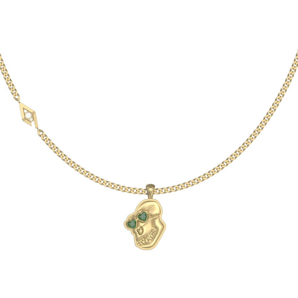 APES IN LOVE NECKLACE ICONIC EMERALD