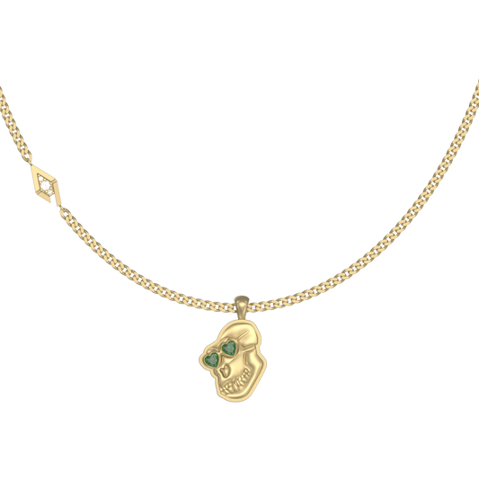APES IN LOVE NECKLACE ICONIC EMERALD