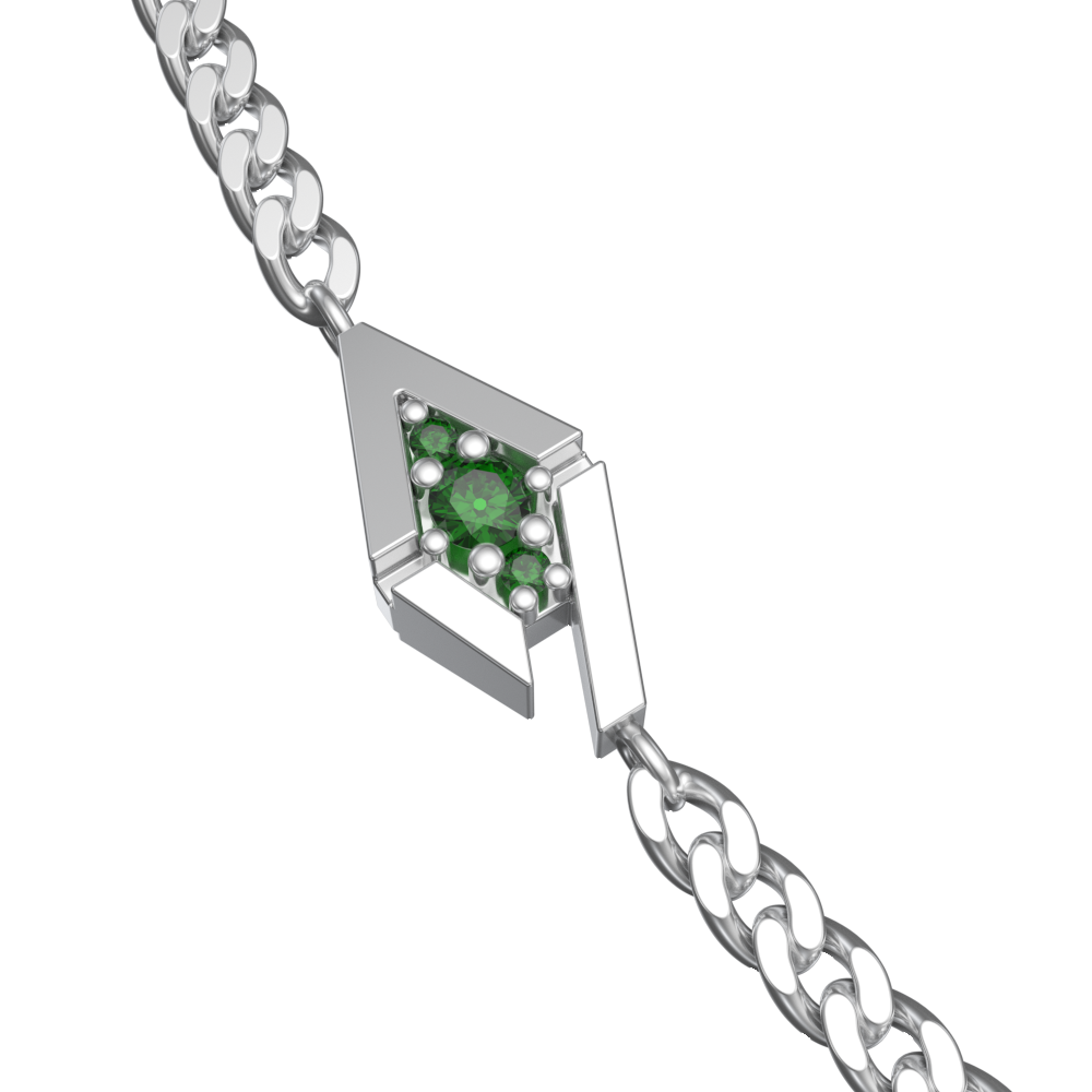 APES IN LOVE NECKLACE ICONIC EMERALD PAVE