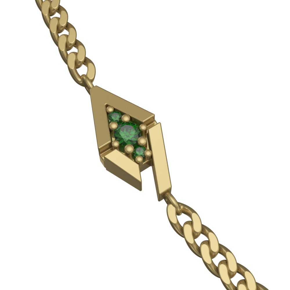 APES IN LOVE NECKLACE ICONIC EMERALD PAVE