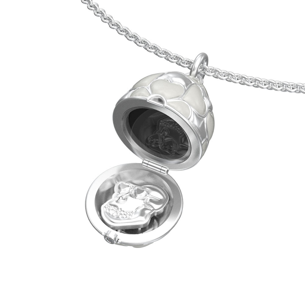 APES IN CAPSULE NECKLACE WHITE DIAMOND