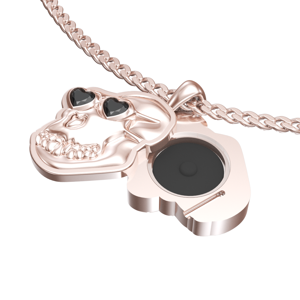 APES IN LOVE NECKLACE BLACK DIAMONDS