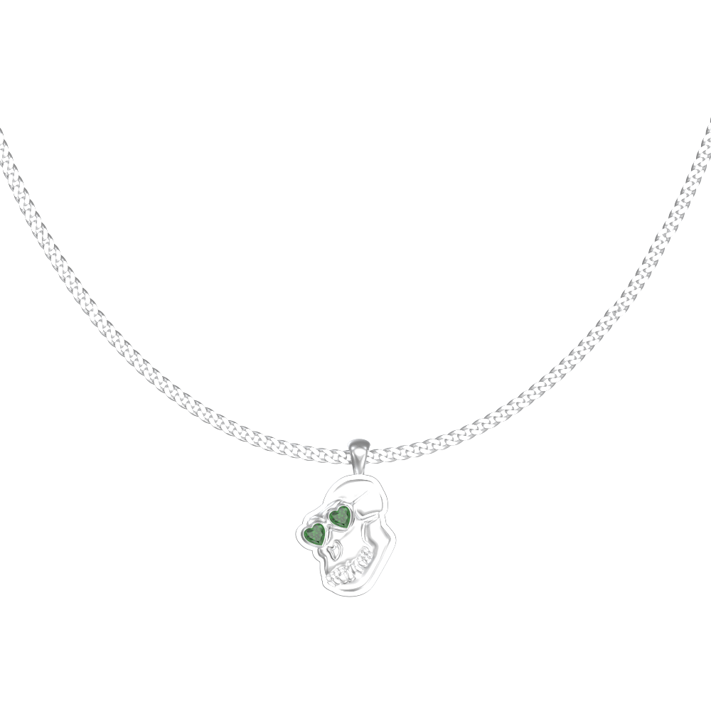 APES IN LOVE NECKLACE EMERALD