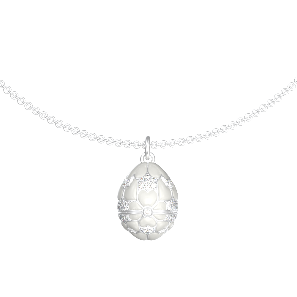 APES IN CAPSULE NECKLACE WHITE DIAMOND PAVE