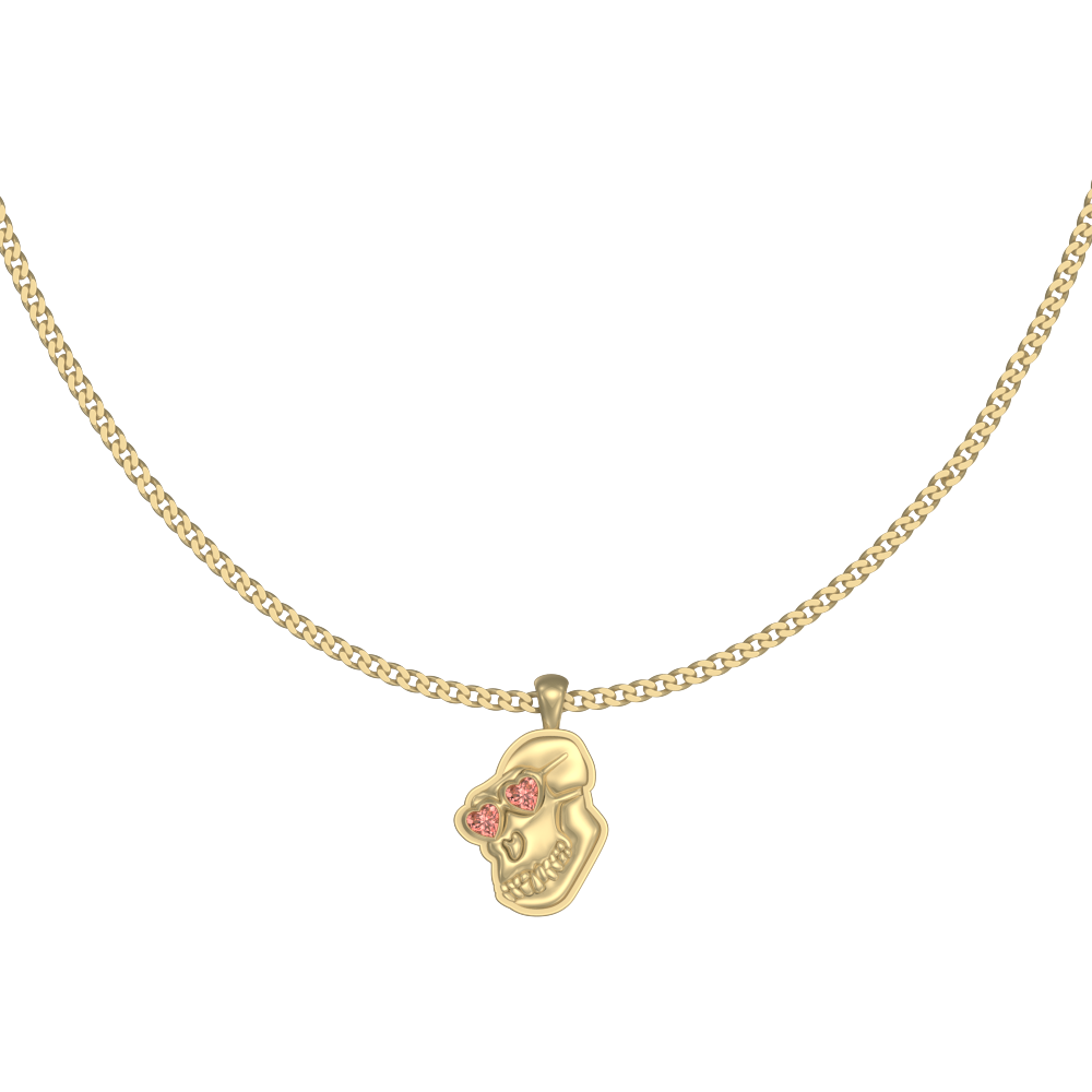 APES IN LOVE NECKLACE PINK SAPPHIRE