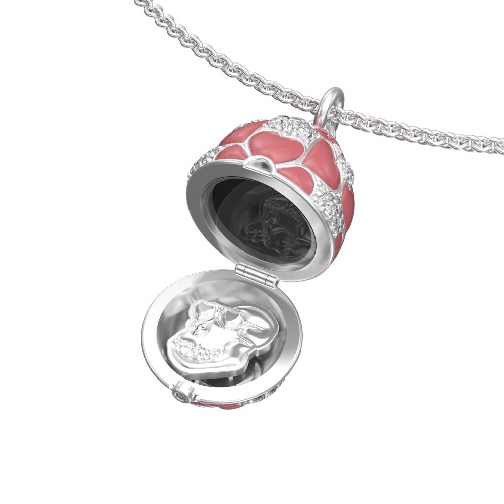 APES IN CAPSULE NECKLACE PINK DIAMOND PAVE