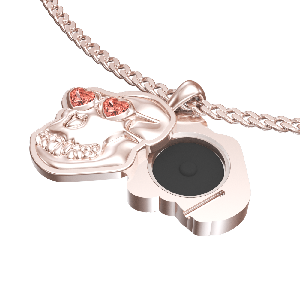 APES IN LOVE NECKLACE PINK SAPPHIRE