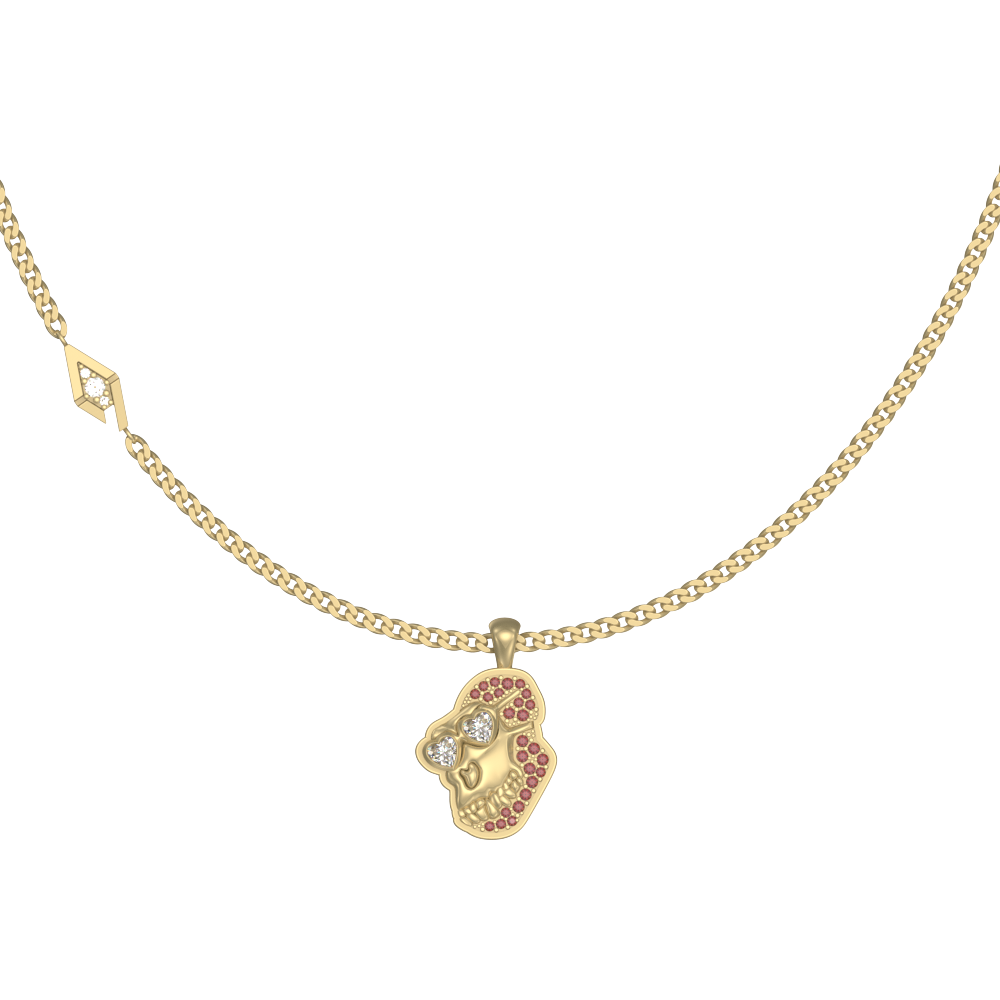 APES IN LOVE NECKLACE ICONIC PAVE
