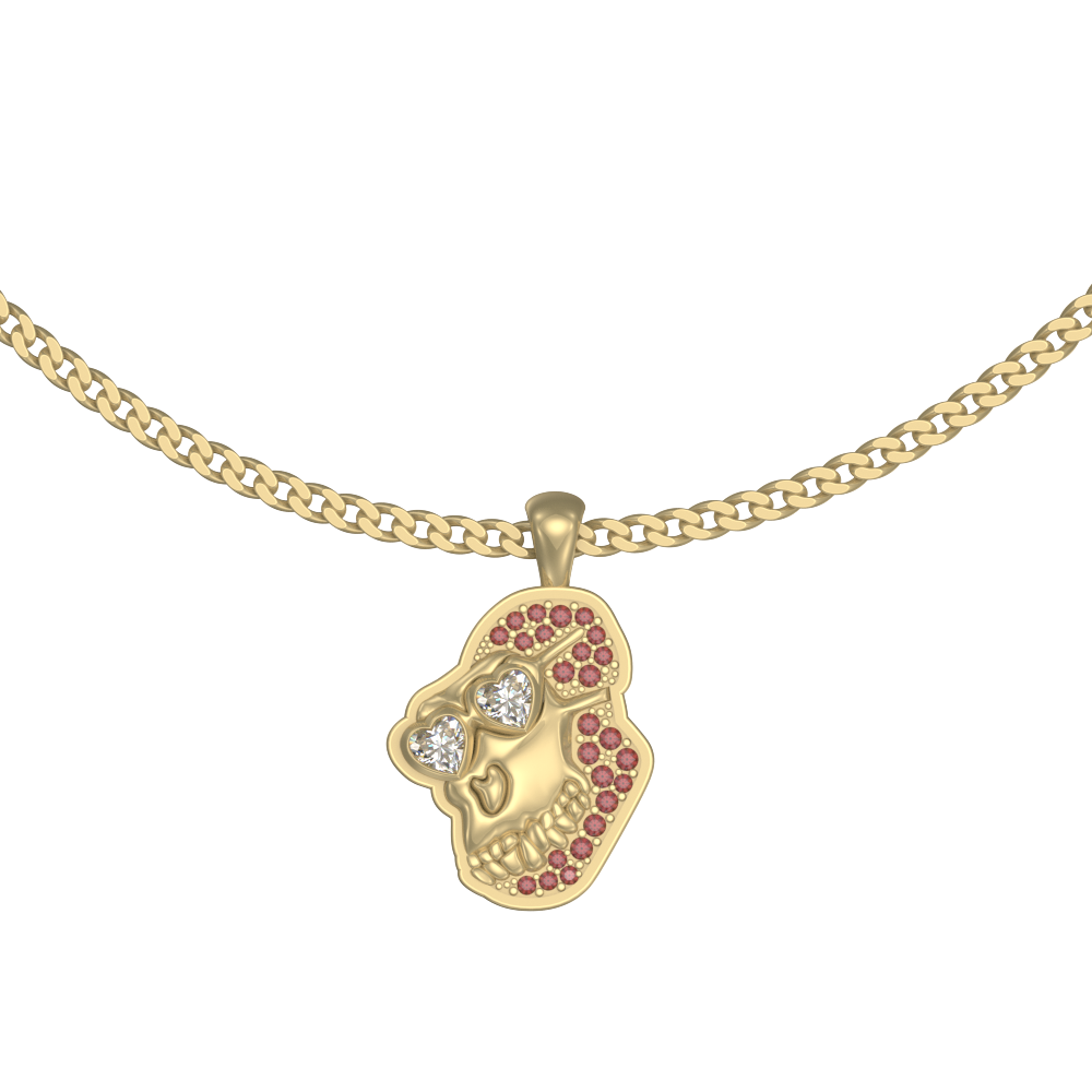 APES IN LOVE NECKLACE ICONIC PAVE