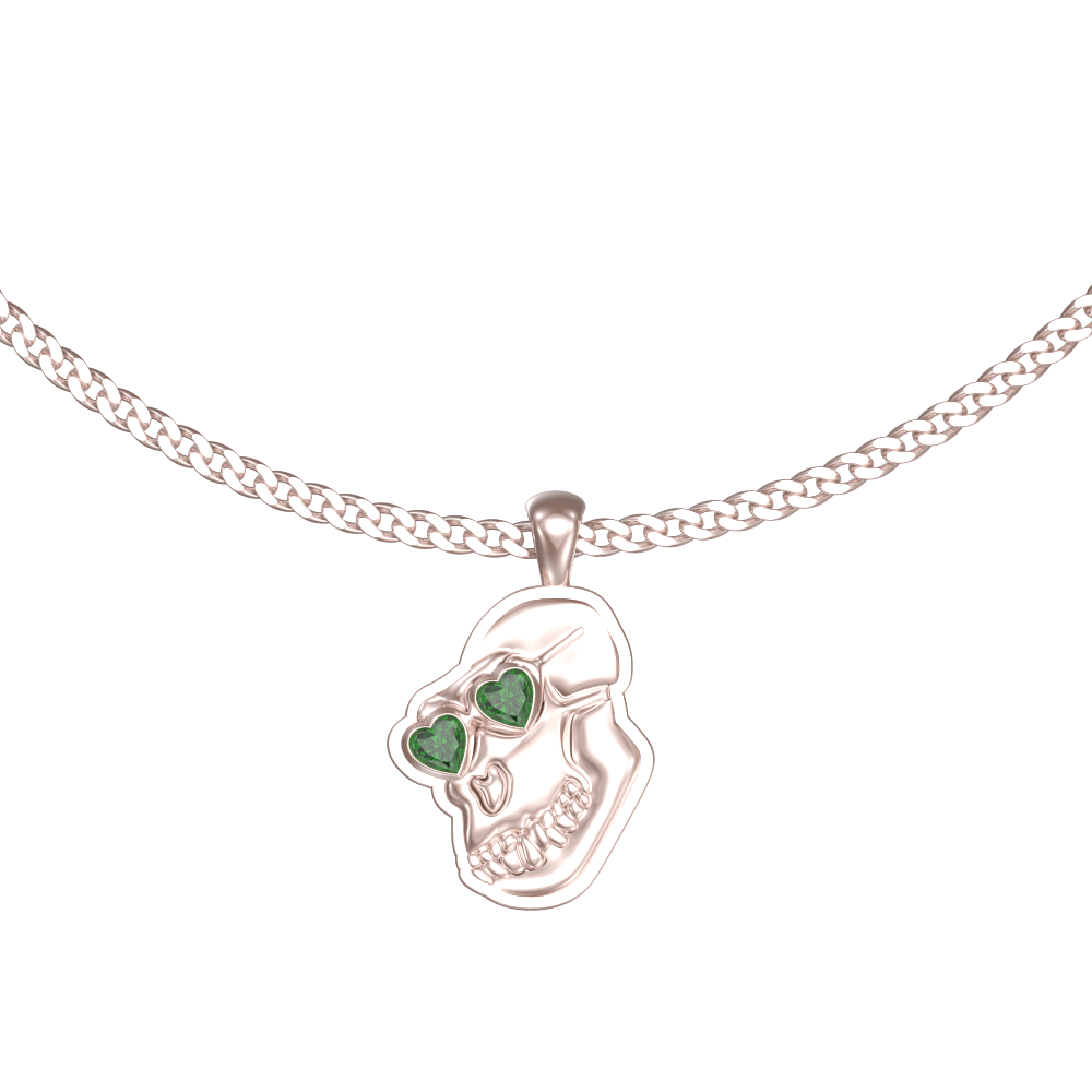 APES IN LOVE NECKLACE EMERALD