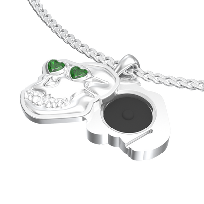 APES IN LOVE NECKLACE EMERALD