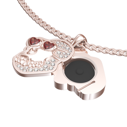 APES IN LOVE NECKLACE ICONIC RUBY PAVE