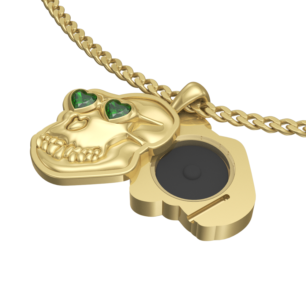 APES IN LOVE NECKLACE ICONIC EMERALD