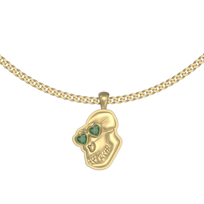 APES IN LOVE NECKLACE EMERALD