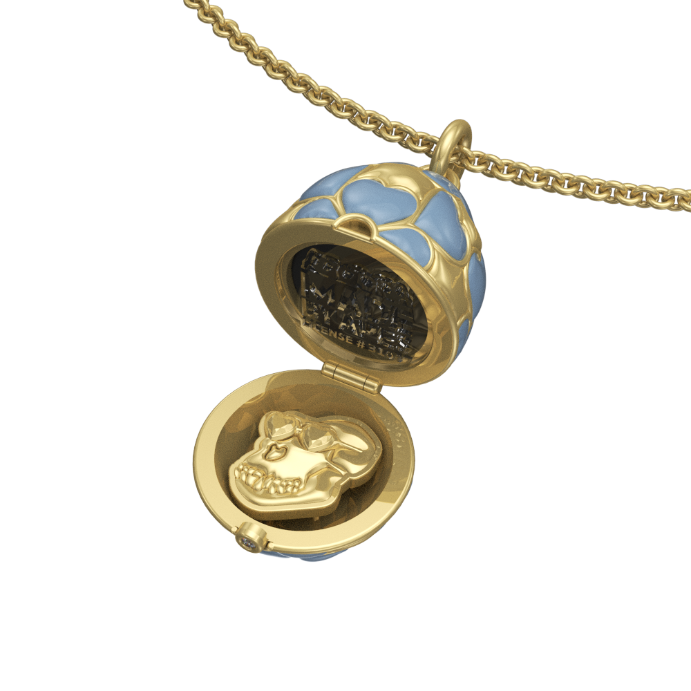 APES IN CAPSULE NECKLACE BLUE