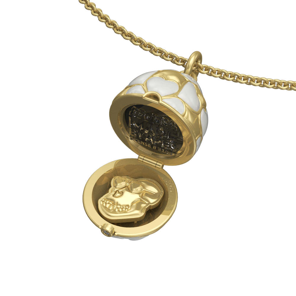 APES IN CAPSULE NECKLACE WHITE