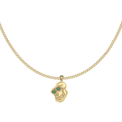APES IN LOVE NECKLACE EMERALD