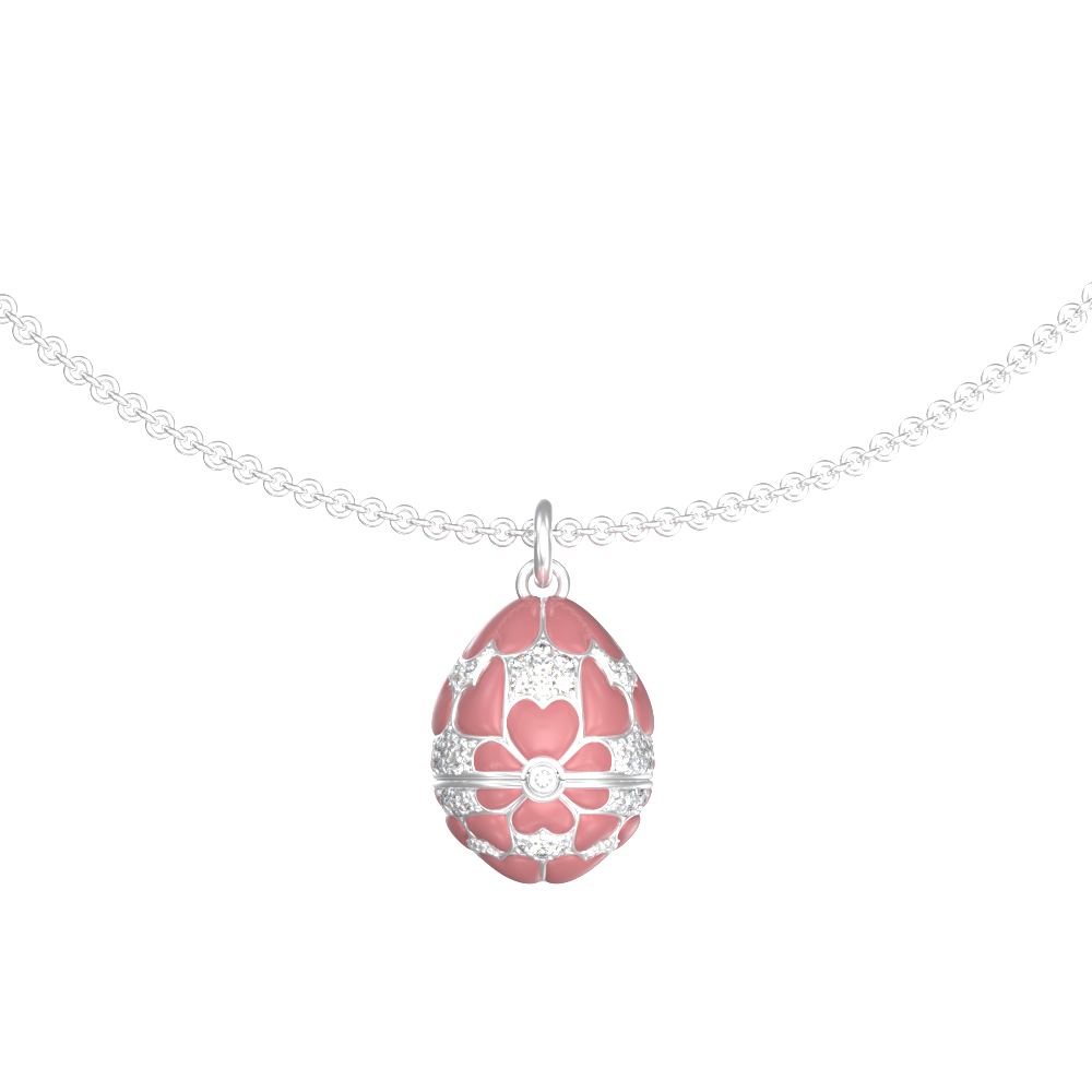 APES IN CAPSULE NECKLACE PINK DIAMOND PAVE