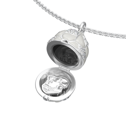 APES IN CAPSULE NECKLACE WHITE DIAMOND PAVE