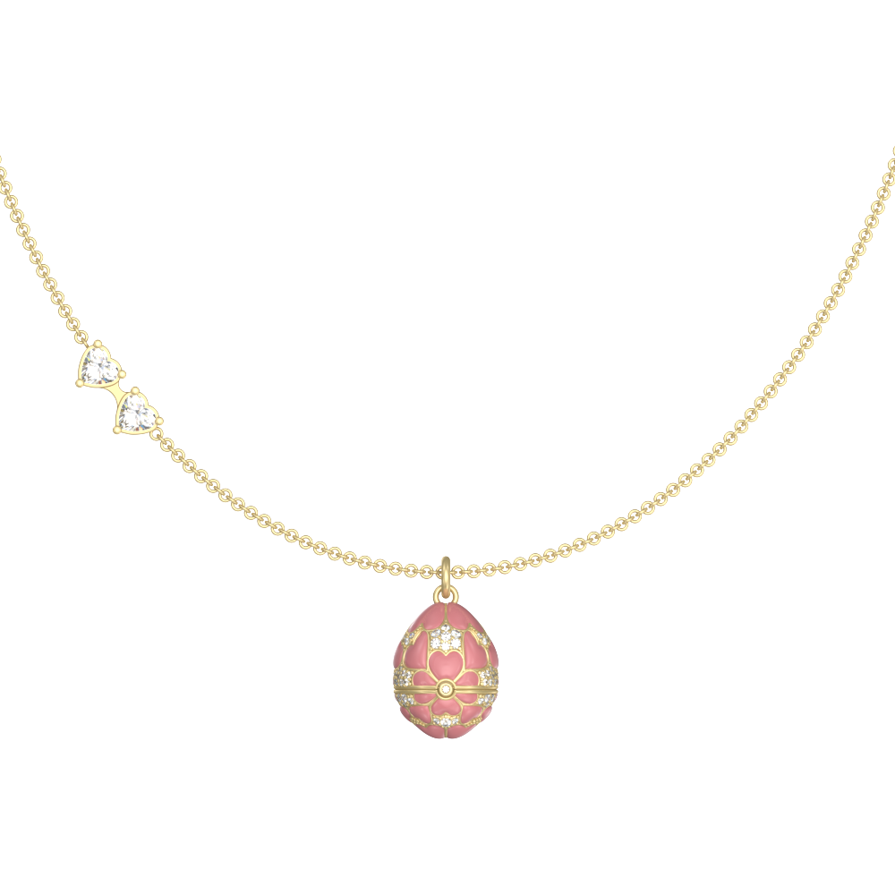 APES IN CAPSULE NECKLACE PINK DIAMOND PAVE