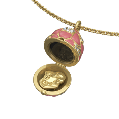 APES IN CAPSULE NECKLACE PINK DIAMOND PAVE