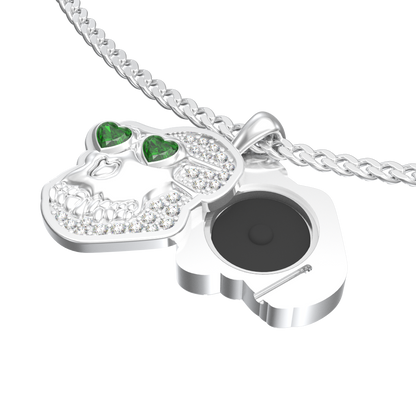 APES IN LOVE NECKLACE ICONIC EMERALD PAVE