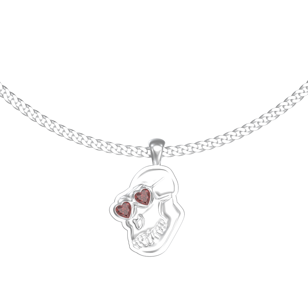APES IN LOVE NECKLACE RUBY